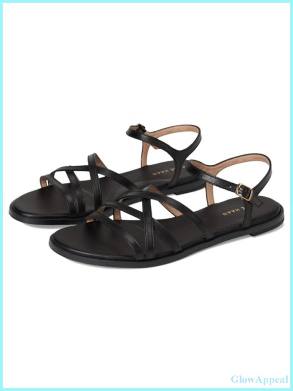 Flynn Strappy Multi-Strap Leather Flat Sandal with Ankle Strap